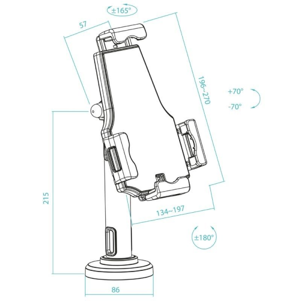 Soporte de Mesa/Pared para Smartphone/Tablet TooQ TQTDS0812/ Antirrobo/ Negro