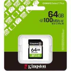 Tarjeta de Memoria Kingston CANVAS Select Plus 64GB SD XC/ Clase 10/ 100MBs
