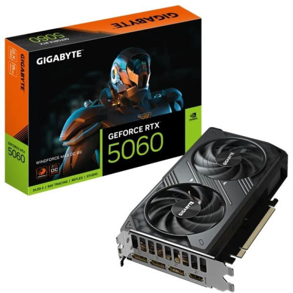 Tarjeta Gráfica Gigabyte GeForce RTX 5060 WindForce Max OC/ 8GB GDDR7