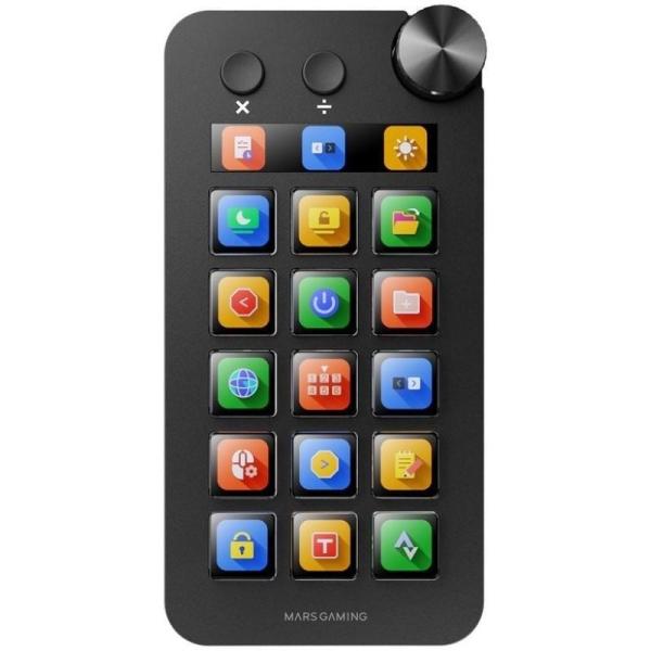Control Deck Mars Gaming MSD-NEO/ 15 Teclas LCD/ 1 Rueda/ 2 Botones/ Negro