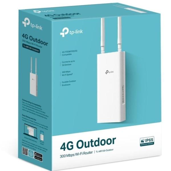 Router Inalámbrico 4G TP-Link TL-MR100-Outdoor 300Mbps/ 2.4GHz/ 2 Antenas/ WiFi 802.11 b/g/n