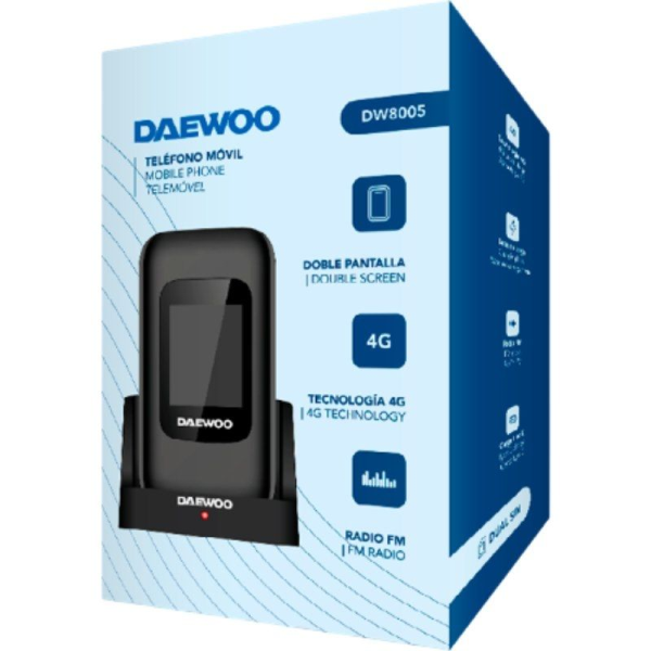 Teléfono Móvil Daewoo DW8005 para Personas Mayores/ 4G/ Negro