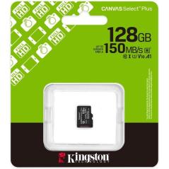Tarjeta de Memoria Kingston CANVAS Select Plus 128GB microSD XC/ Clase 10/ 150MBs