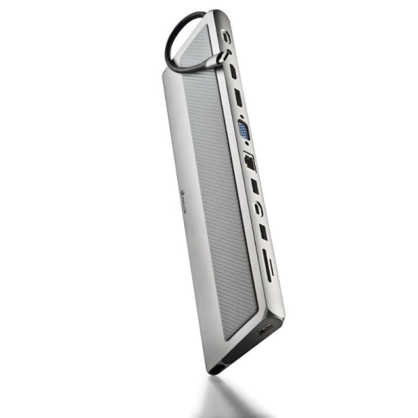 Docking USB Tipo-C NGS WonderDock 12 Pro/ 3xUSB/ 2xHDMI/ 1xVGA/ 1xRJ45/ 1xLector de Tarjetas/ 1xJack 3.5/ 1xUSB Tipo-C PD/ Gris