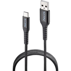 Cable USB 2.0 NGS KNOT-AC/ USB Macho - USB Tipo-C Macho/ Hasta 12W/ 480Mbps/ 1m/ Negro