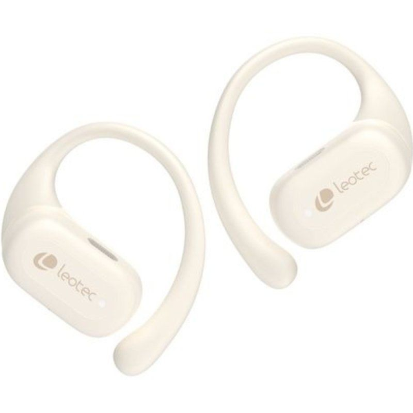 Auriculares Deportivos Bluetooth Leotec Open Air Zenith Sport con estuche de carga/ Autonomía 6.5h/ Beige