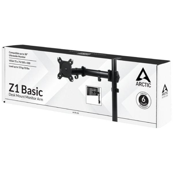 Soporte de Mesa para Monitor Arctic Z1 Basic/ Giratorio/ Inclinable/ hasta 15kg