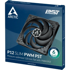 Ventilador Arctic P12 Slim PWM PST/ 12cm/ Negro