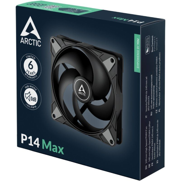Ventilador Arctic P14 Max/ 14cm/ Negro
