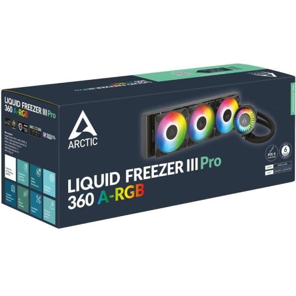 Sistema de Refrigeración Líquida Arctic Liquid Freezer III Pro 360 A-RGB/ Negro