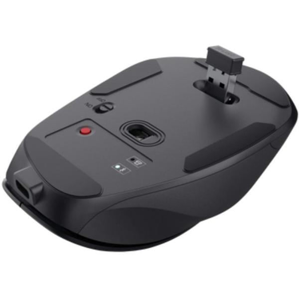 Ratón Ergonómico Inalámbrico Trust Fyda Multidispositivo/ Batería recargable/ Hasta 2400 DPI