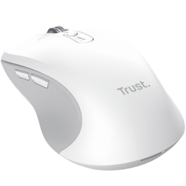 Ratón Ergonómico Inalámbrico Trust Ferro/ Hasta 3200 DPI/ Blanco