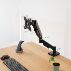 Soporte de Mesa para Monitor TooQ DB1733TNR-B/ Giratorio/ Inclinable/ hasta 9kg