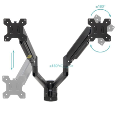 Soporte de Pared para 2 Monitores TooQ LP1434TNR-B/ Giratorio/ Inclinable/ Rotatorio/ hasta 10kg