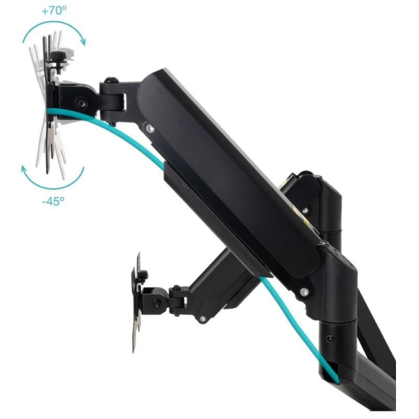 Soporte de Pared para 2 Monitores TooQ LP1434TNR-B/ Giratorio/ Inclinable/ Rotatorio/ hasta 10kg