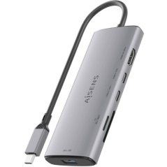 Docking USB Tipo-C Aisens ASUC-6P029-GR/ 1xHDMI/ 1xUSB/ 2xUSB Tipo-C/ 1xLector de Tarjetas/ Gris