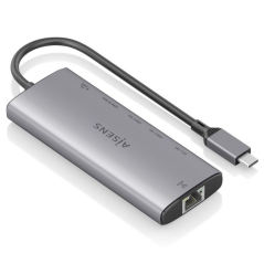 Docking USB Tipo-C Aisens ASUC-6P030-GR/ 1xHDMI/ 1xUSB/ 2xUSB Tipo-C/ 1xRJ45/ 1xUSB Tipo-C PD/ Gris