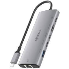Docking USB Tipo-C Aisens ASUC-6P030-GR/ 1xHDMI/ 1xUSB/ 2xUSB Tipo-C/ 1xRJ45/ 1xUSB Tipo-C PD/ Gris