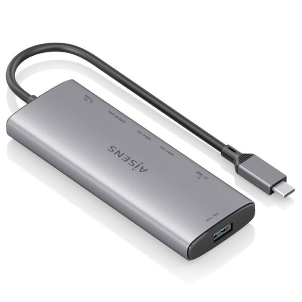 Docking USB Tipo-C Aisens ASUC-7P031-GR/ 1xHDMI/ 1xUSB/ 2xUSB Tipo-C/ 1xLector Tarjetas/ 1xUSB Tipo-C PD/ Gris