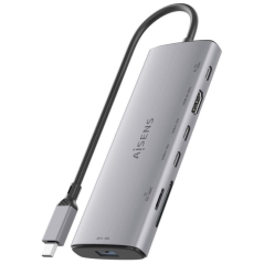 Docking USB Tipo-C Aisens ASUC-7P031-GR/ 1xHDMI/ 1xUSB/ 2xUSB Tipo-C/ 1xLector Tarjetas/ 1xUSB Tipo-C PD/ Gris
