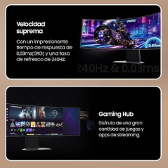 Monitor Gaming Ultrapanorámico Curvo Samsung Odyssey OLED G9 S49DG950SU 49'/ Dual QHD/ 1ms/ 240Hz/ OLED/ Regulable en altura/ Pl