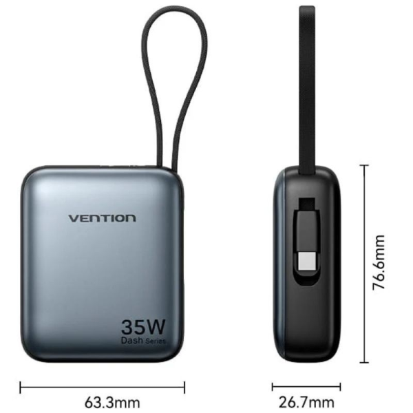 Powerbank 10000mAh Vention FHEH0/ 35W/ Gris