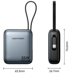 Powerbank 10000mAh Vention FHEH0/ 35W/ Gris