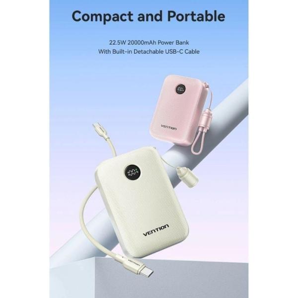Powerbank 20000mAh Vention FKBN0-C/ 22.5W/ Beige