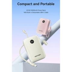 Powerbank 20000mAh Vention FKBN0-C/ 22.5W/ Beige
