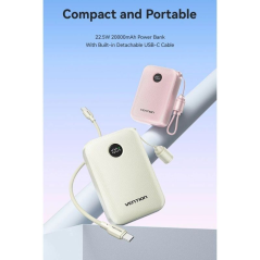 Powerbank 20000mAh Vention FKBP0-C/ 22.5W/ Rosa