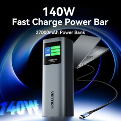 Powerbank 27000mAh Vention FKEH0/ 140W/ Gris