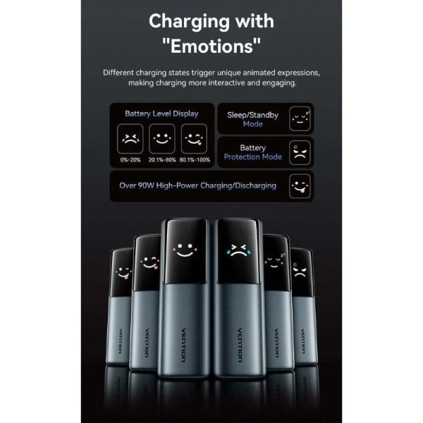 Powerbank 20000mAh Vention FKGH0/ 200W/ Gris