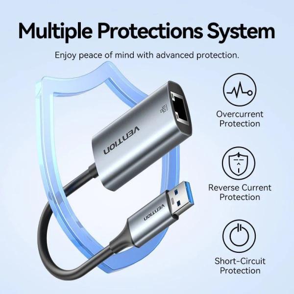 Adaptador USB/USB Tipo-C - RJ45 Vention CFQHB/ 1000Mbps