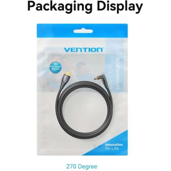 Cable HDMI 2.0 4K Acodado Vention ALQBH/ HDMI Macho - HDMI Macho/ 2m/ Negro