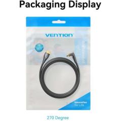 Cable HDMI 2.0 4K Acodado Vention ALQBH/ HDMI Macho - HDMI Macho/ 2m/ Negro