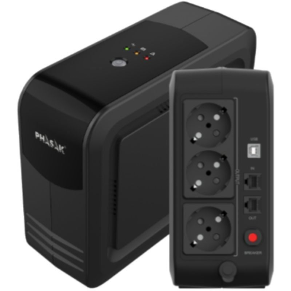 SAI Línea Interactiva Phasak Smart Lite 950VA/ 950VA-570W/ 3 Salidas/ Formato Torre