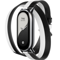 Correa Original para Pulsera Xiaomi Mi Smart Band 8 Double Wrap Strap/ Blanco y Negro