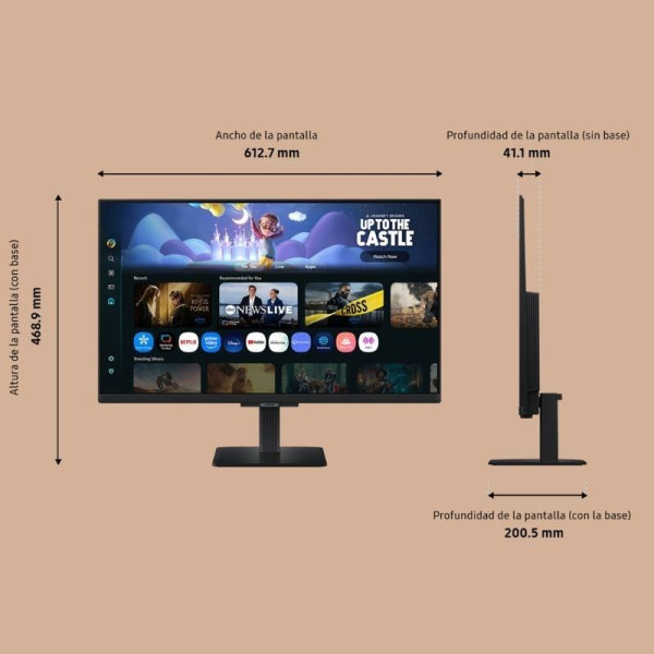 Smart Monitor Samsung M5 S27FM500EU 27'/ Full HD/ Multimedia/ Smart TV/ Negro