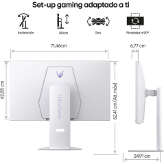 Monitor Gaming LG UltraGear 32G810SA-W 32'/ 4K/ Multimedia/ 1ms/ 144Hz/ IPS/ Regulable en altura/ Blanco