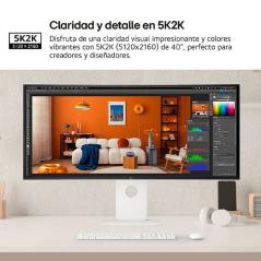 Monitor Gaming Ultraparonámico Curvo LG UltraGear 40U990A-W 40'/ 5K2K/ Multimedia/ 1ms/ 120Hz/ IPS/ Regulable en altura/ Blanco