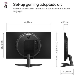 Monitor Gaming LG UltraGear 27GS60F-B 27'/ Full HD/ 1ms/ 180Hz/ IPS/ Negro