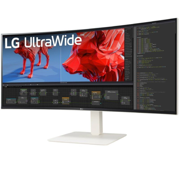 Monitor Profesional Ultrapanorámico Curvo LG 38BR85QC-W 38'/ WQHD+/ Multimedia/ Regulable en Altura/ Blanco