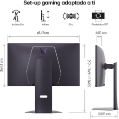 Monitor Gaming LG UltraGear 27G850A-B 27'/ 4K/ 1ms/ 240Hz/ IPS/ Regulable en altura/ Morado Grisáceo