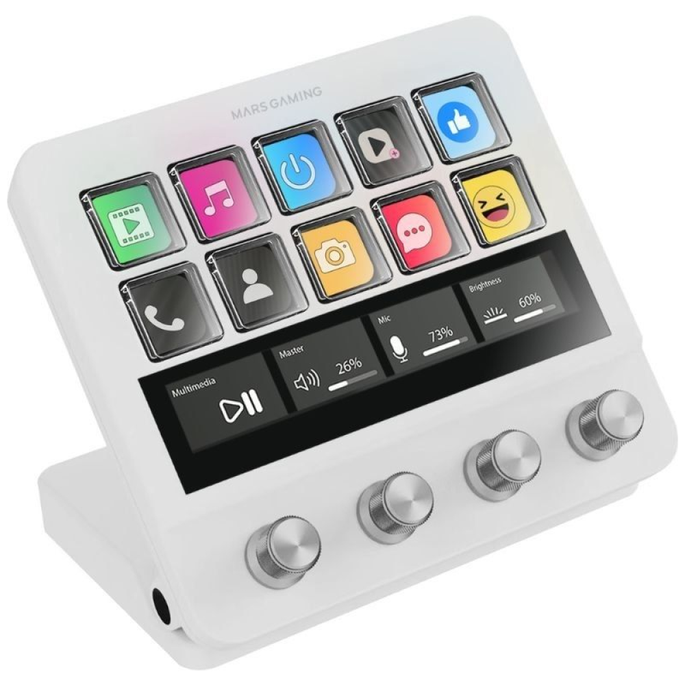 Stream Deck Mars Gaming MSD-PRO/ 10 Teclas LCD + 4 Diales Personalizables/ Blanco Stream Deck Mars Gaming MSD-PRO/ 10 Teclas LCD + 4 Diales Personalizables/ Blanco