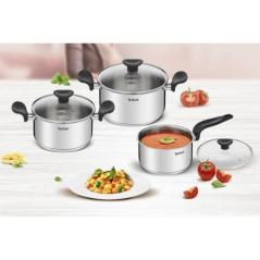 Batería de Cocina Tefal Primary E308S674/ Cazo Ø16cm/ Cacerola Ø18cm/ Cacerola Ø20cm/ Aluminio/ Apta para Inducción