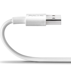 Cable USB 2.0 NGS ZYRO-AC/ USB Macho - USB Tipo-C Macho/ Hasta 15W/ 480Mbps/ 1m/ Blanco