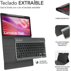 Funda con Teclado Subblim Shock Case Lenovo Tab 10.1' 2025/ Negra