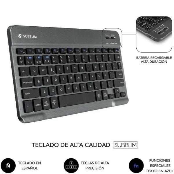 Funda con Teclado Subblim Shock Case Lenovo Tab 10.1' 2025/ Negra