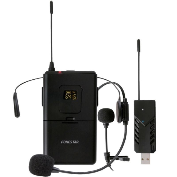 Micrófono de cabeza y solapa UHF Fonestar WI-MIC Micrófono de cabeza y solapa UHF Fonestar WI-MIC