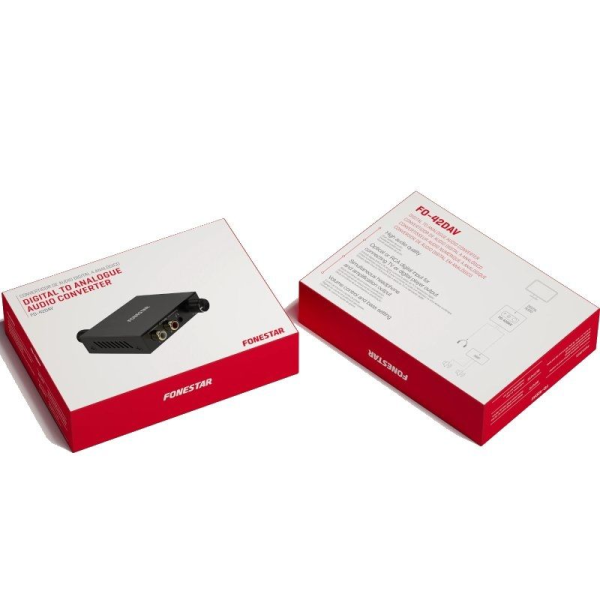 Convertidor de Audio Fonestar FO-42DAV/ Entrada Toslink y RCA/ Salida 2x RCA/ 1x RJ45